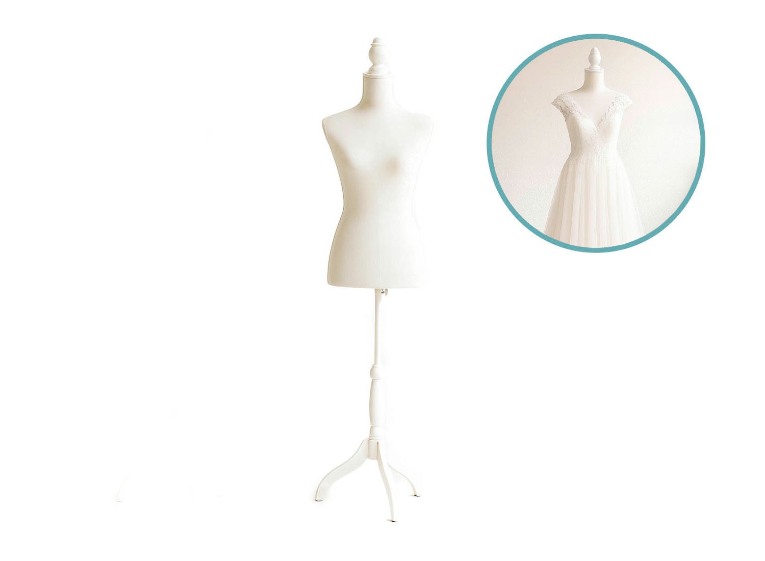 Lowander Dames Paspop - Etalagepop - Verstelbaar 134 tot 170 cm - Wit