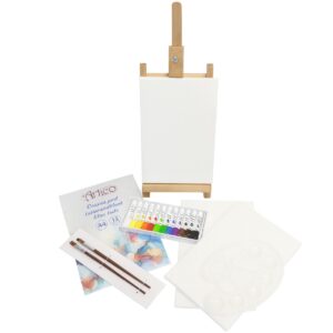 Artico Artist Set - 21-delige set - Tafel-ezel, Canvas, Penselen & 12 Acrylverfkleuren