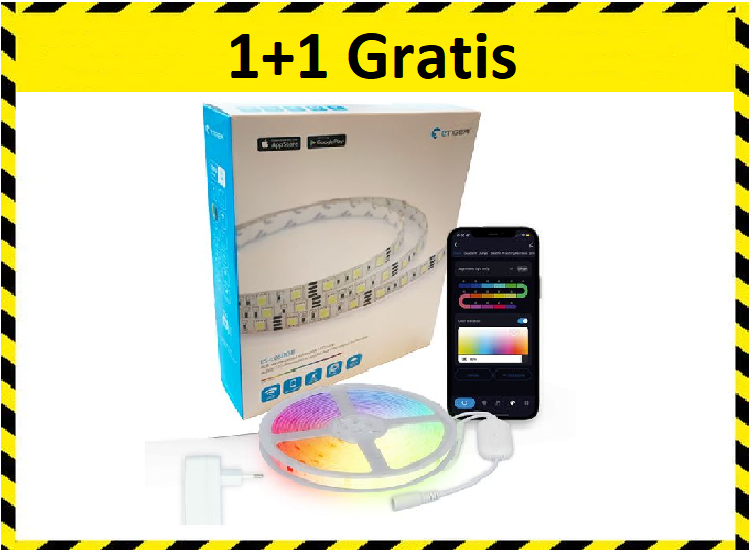 Etiger slimme LED strip RGB - IP65 - 5 meter 1+1 Gratis