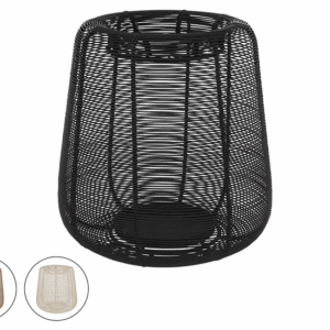 JENS Living Lantaarn Sil - Glas / Metaal - 16 of 22 cm - Zwart, Taupe, Wit