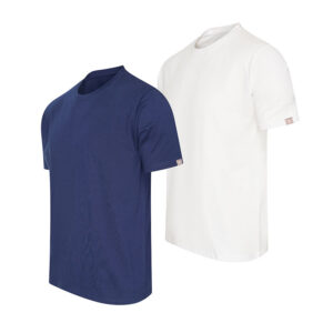 2-Pack Cappuccino T-shirt Roma-Wit/Marineblauw-S