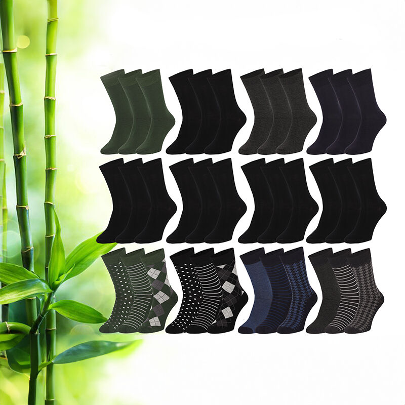 12-Pack Bamboo Elements Luxe Sokken