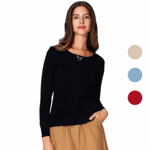 William de Faye Dames Longsleeve Ronde Hals met Kasjmier