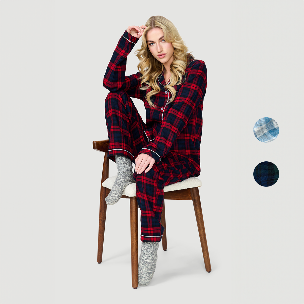 American Flannel Dames Flanellen Pyjamaset