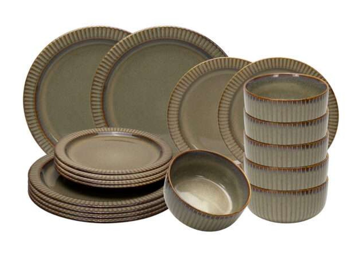 Serviesset Nistro - Bruin - 18-delig