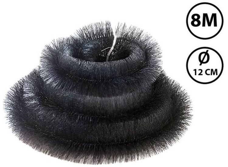 JONSKA Dakgoot Egel - 8 meter - ø12 cm - Dakgootborstel / Gootborstel / Gootdrain / Dakgootbescherming