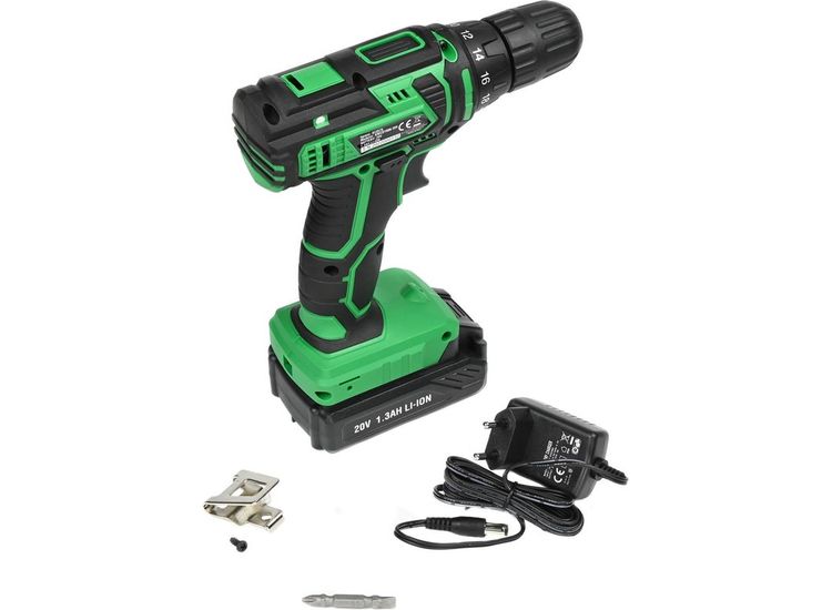 Hofftech Accu boormachine - LED-lamp - batterij-indicator - 20V - 1.3 Ah