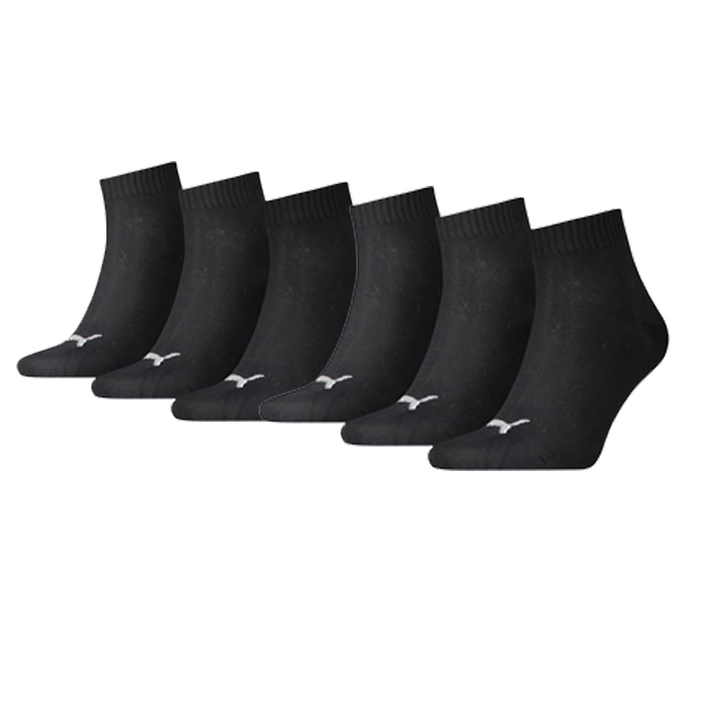Puma Quarter Sokken Zwart 6-pack-39-42