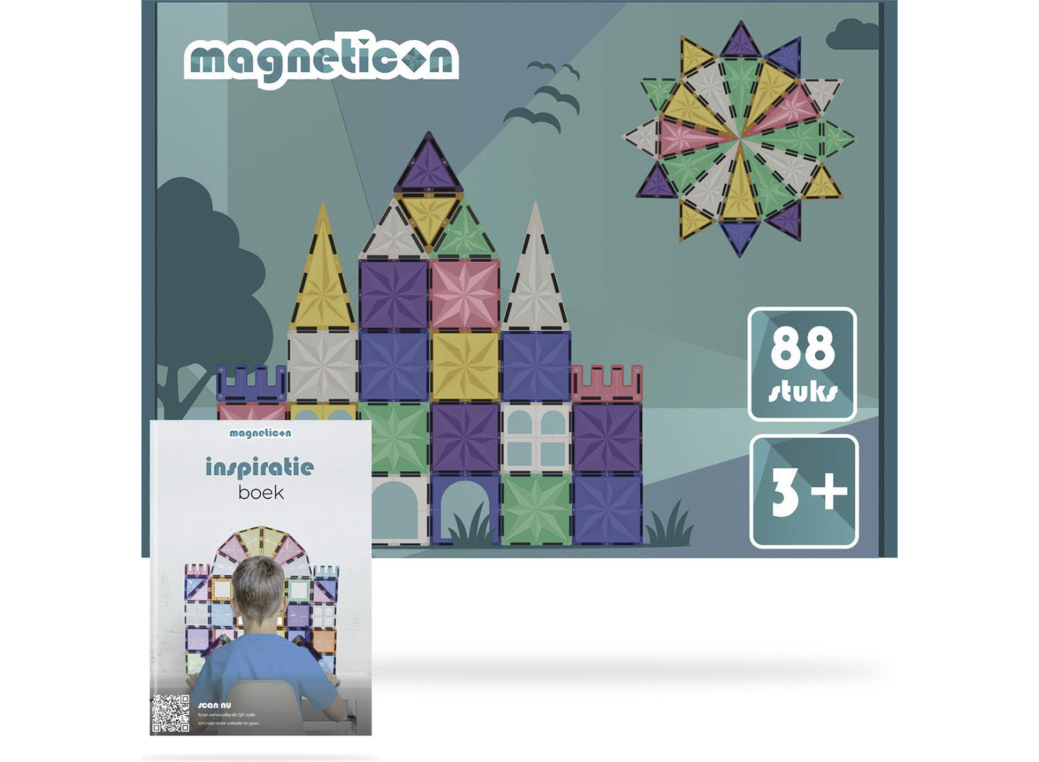 Magnetisch Speelgoed Bouwstenen Pastel 88 Stuks - Montessori & STEM - 3+ jaar