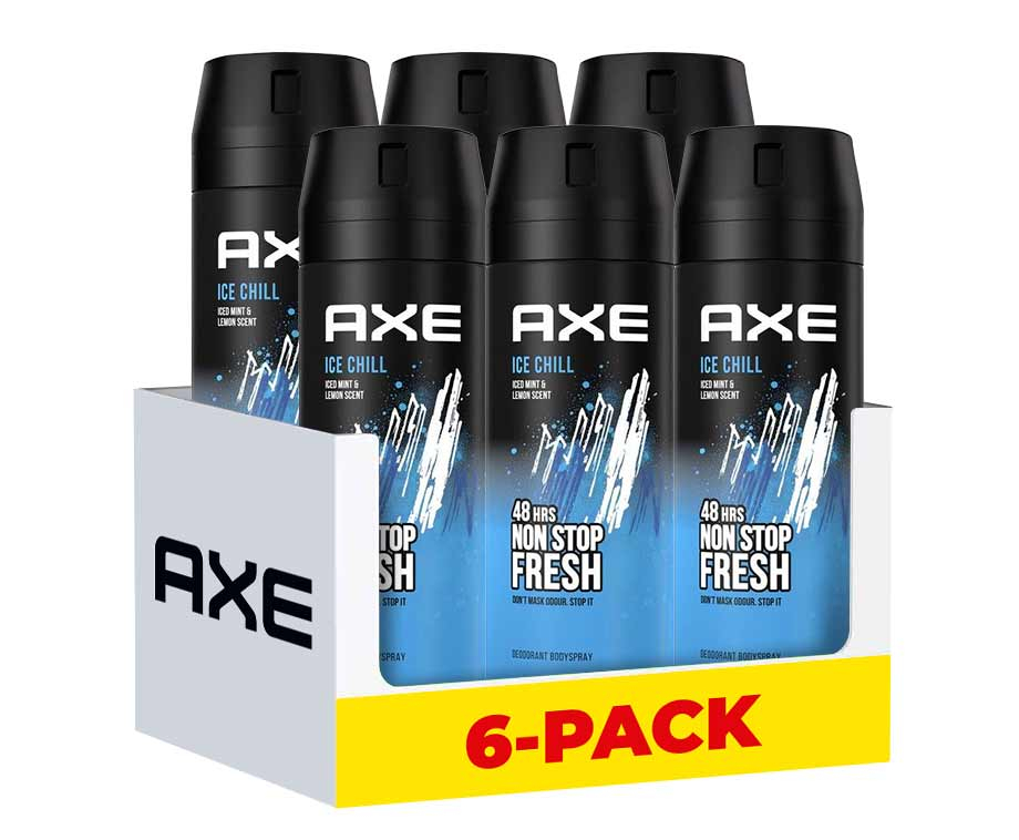 6x 150ml AXE Deo Spray Ice Chill