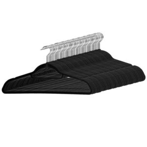 40 Stevige suede kledinghangers - Zwarte kleerhangers (2de Kans Deal)