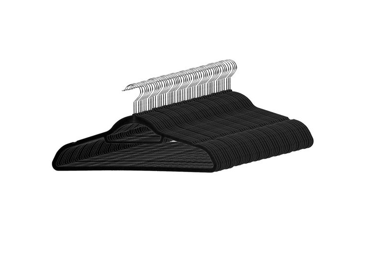 40 Stevige suede kledinghangers - Zwarte kleerhangers (2de Kans Deal)
