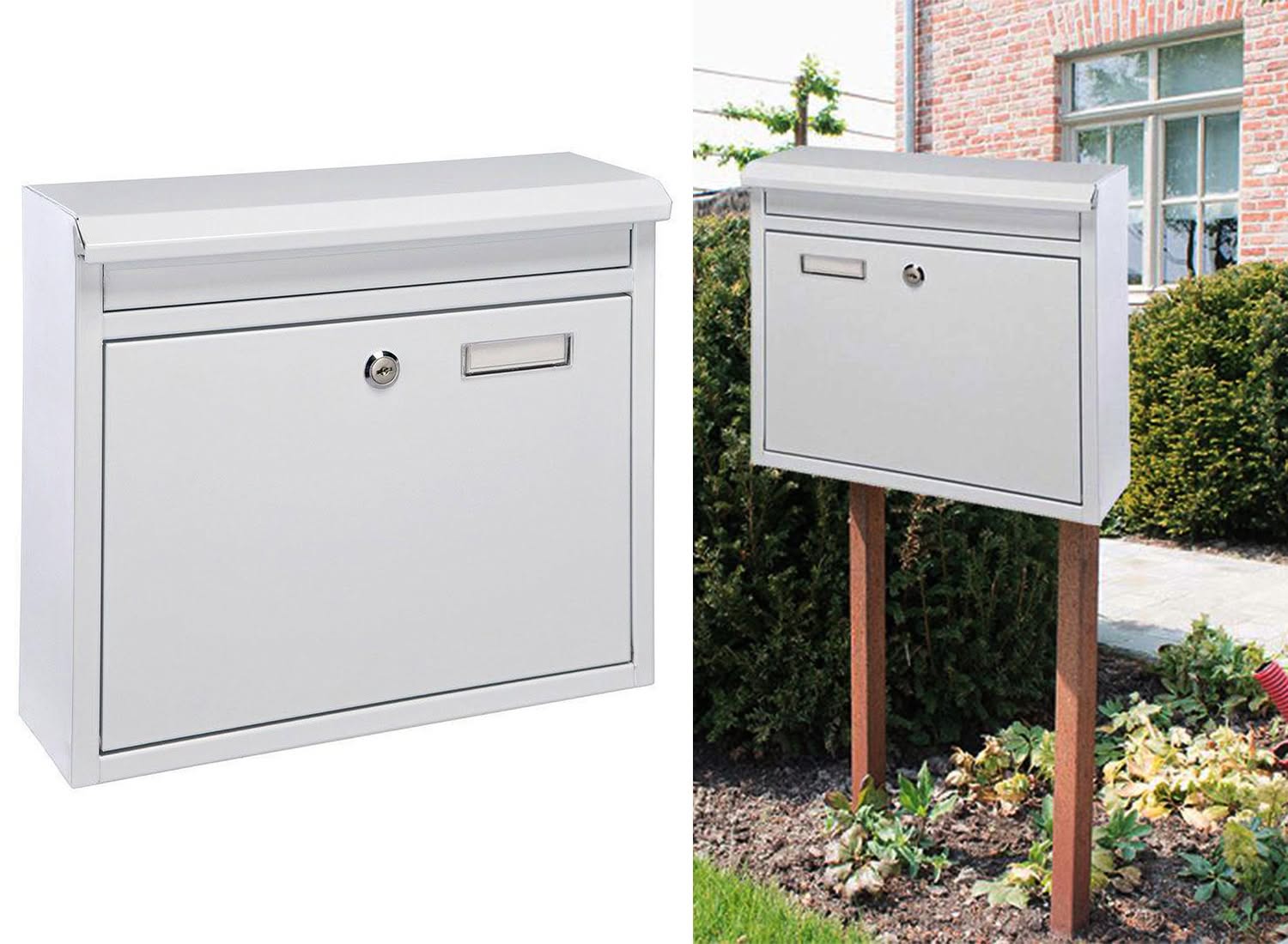 Hi Metalen Brievenbus - 36 x 12 x 32 cm - Wit