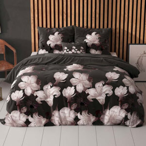 Sleeptime Dekbedovertrek Dark Flower Zwart | 140 x 200/220 | 1-persoons