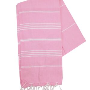The One Towelling Hamamdoek Pink/Wit