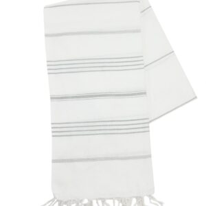 The One Towelling Hamamdoek Wit/Grijs