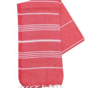 The One Towelling Hamamdoek Rood/Wit