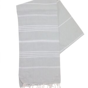 The One Towelling Hamamdoek Lichtgrijs/Wit