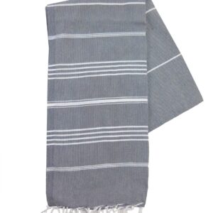 The One Towelling Hamamdoek Antraciet/Wit