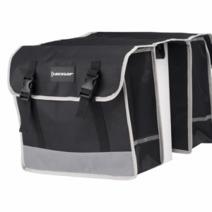 Dunlop - Zwarte dubbele fietstas 26 L - Waterdicht