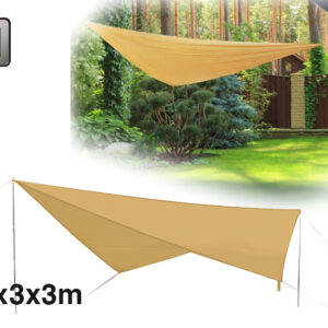 Zonnedoek Beige - Schaduw doek - 3 x 3 x 3 meter