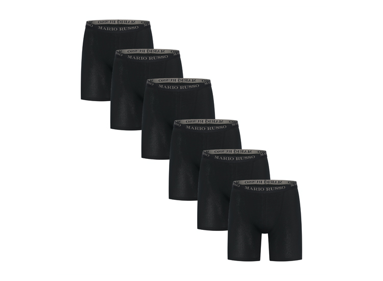 Mario Russo Long Fit Boxershorts - 6-pack - Zwart