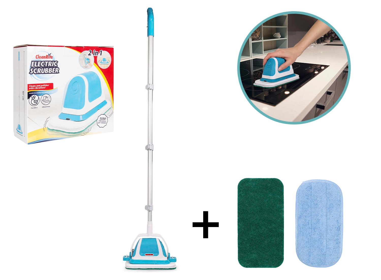 CleanRite 2-in-1 Multifunctionele Elektrische Schoonmaakborstel