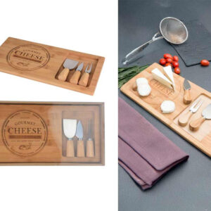 Bamboe Kaasplank Met 3 Messen