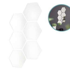 Zeshoekige spiegel wandstickers 6-delig 18 x 21 x 0,25 cm