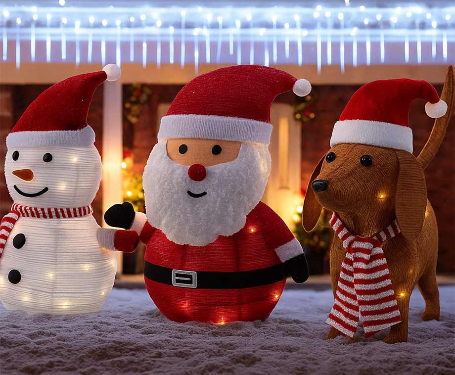 Lichtgevende Kerstfiguren