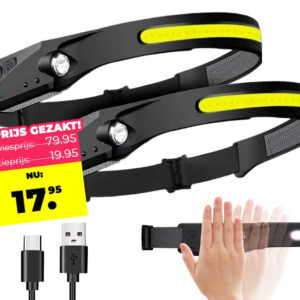 Oplaadbare Hoofdlamp Met Power LED Strip
