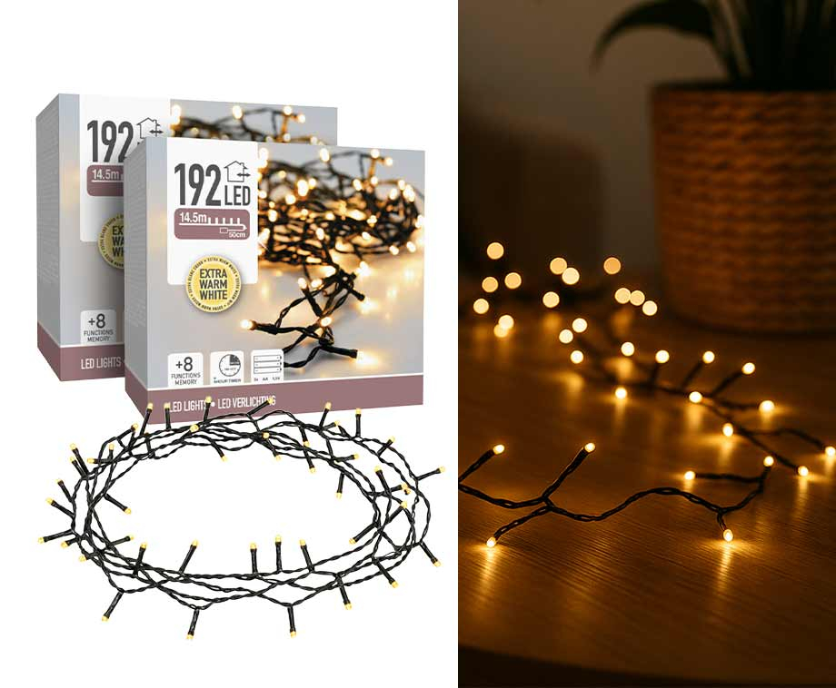 LED Lichtslinger Met 192 Extra Warm Witte Lampjes