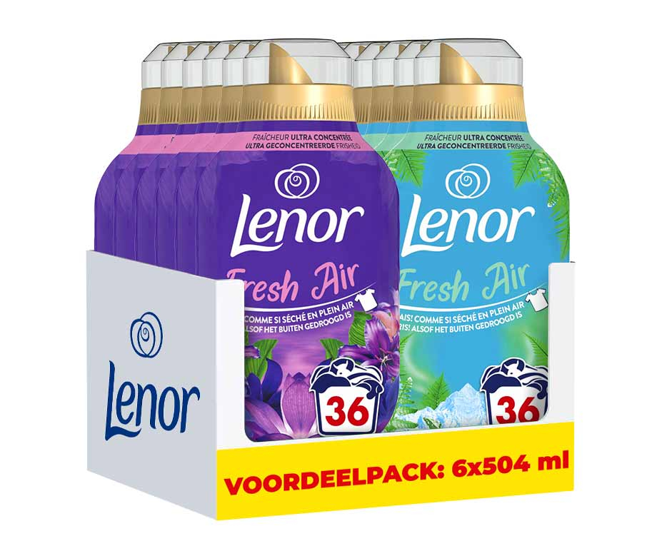 6-Pack Lenor Fresh Air Wasverzachter 504ml