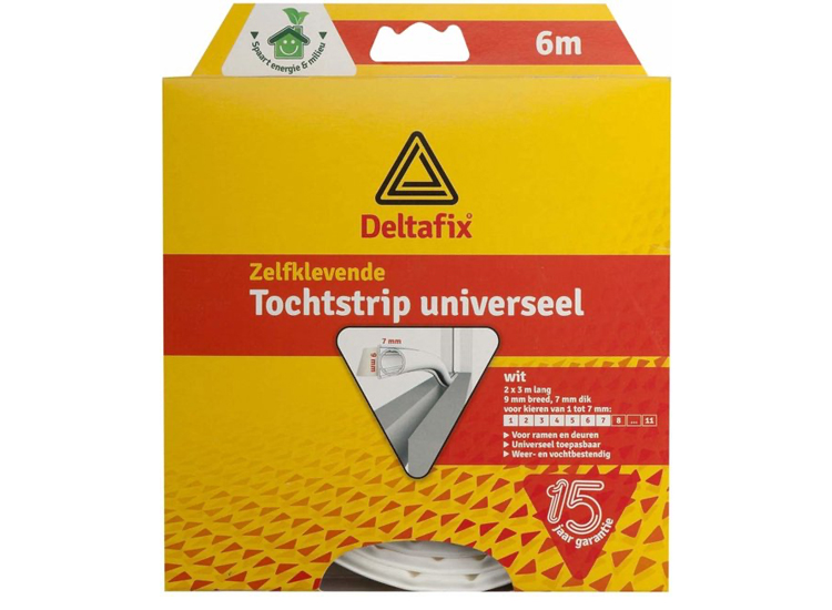 Deltafix Tochtstrip O-profiel - 2 x 3 meter - Siliconen - Wit