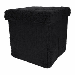 XEMM Poef met opbergruimte - 38 x 38 x 38 cm - Zwart