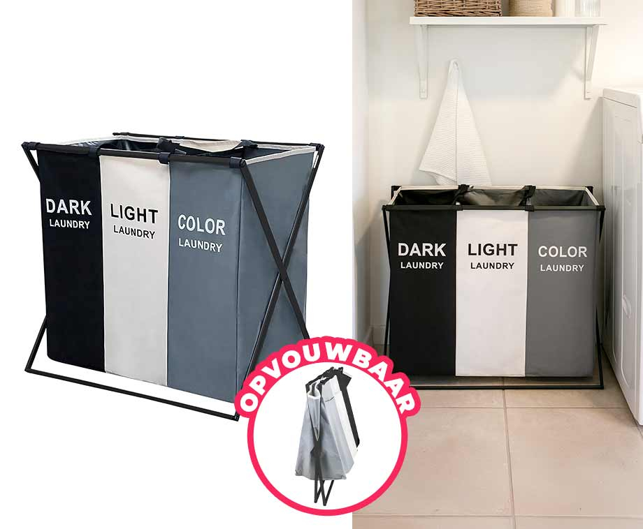 Opvouwbare Wasmand Met 3 Vakken