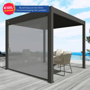 Windscherm voor Orion Terrasoverkapping met Lamellen