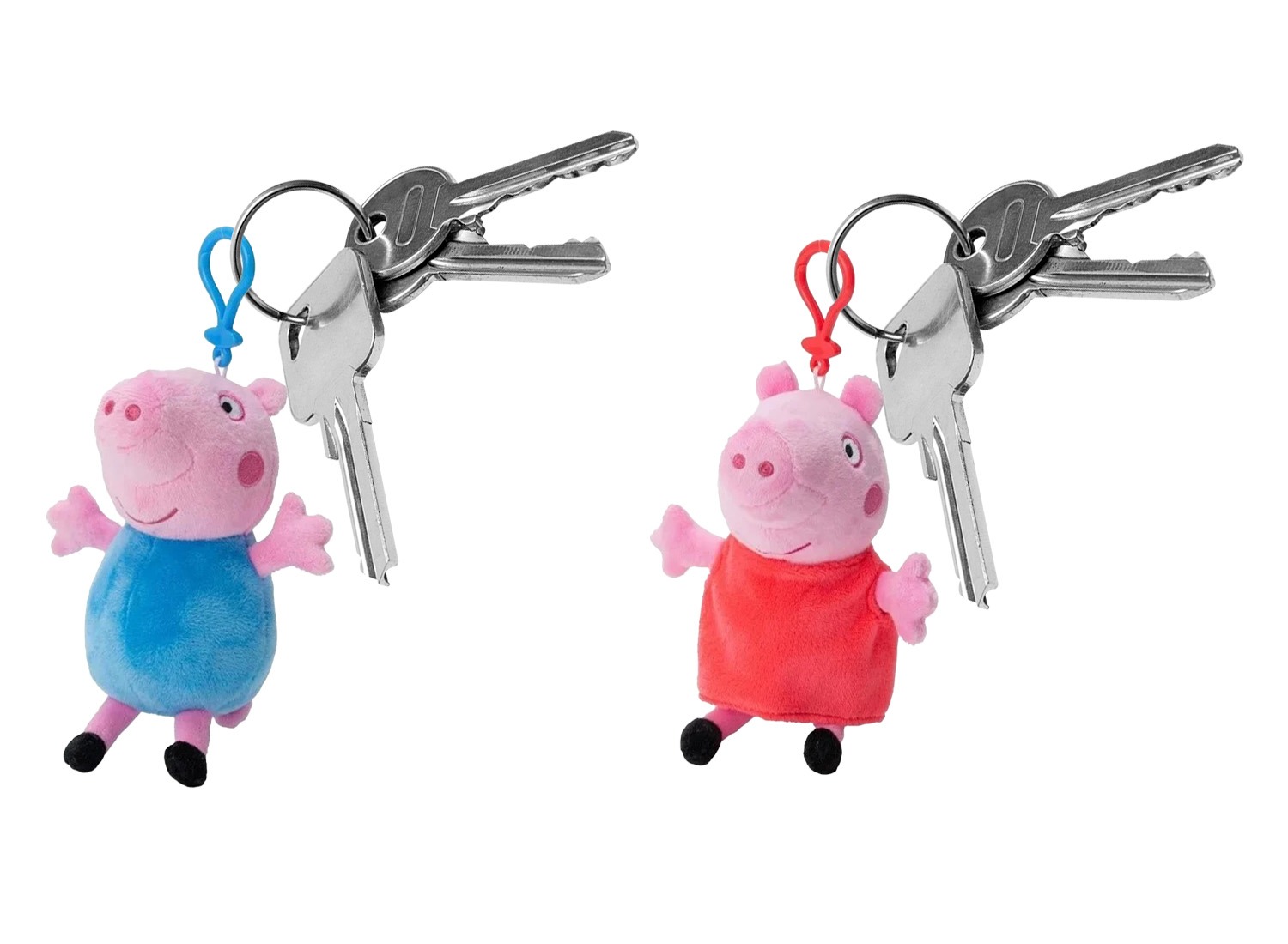 Peppa Pig Sleutelhanger Set - Peppa en George - 2 Stuks - 16 cm