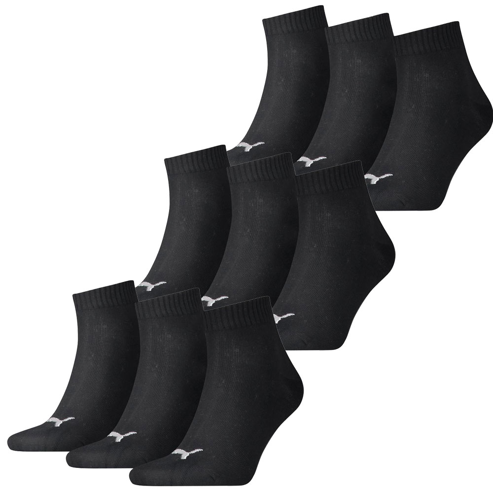 Puma Quarter Sokken Zwart 9-pack-39/42