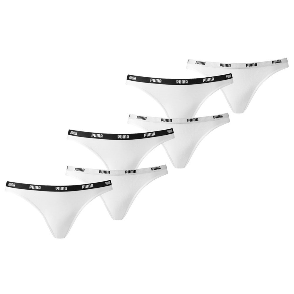 Puma Bikini Slip Dames Wit 6-Pack-S