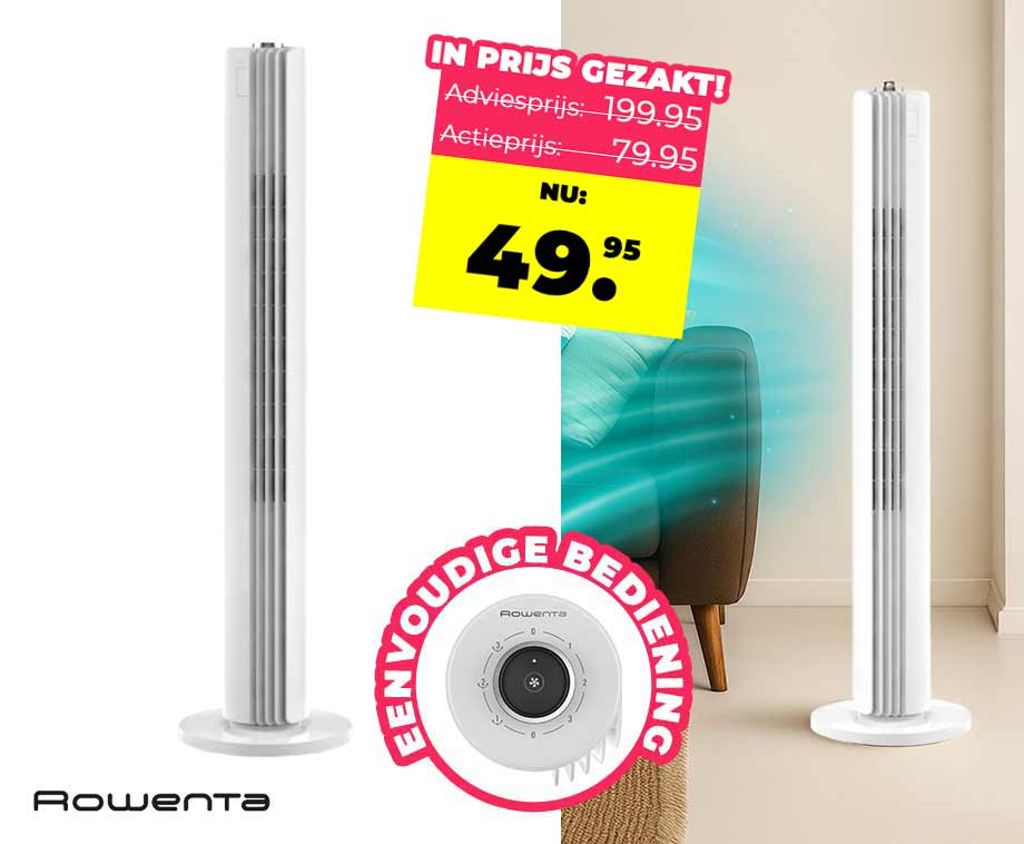 UITVERKOOP: Rowenta Torenventilator Extra Slim