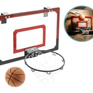 Mini basketbalbord 45 x 30 cm met ring Ø20 cm bal en net