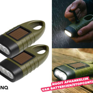 Survival Zaklamp Met Zwengel En Solar
