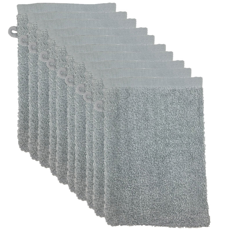 The One Washandjes Licht Grijs - 10 stuks