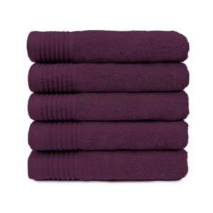 The One Handdoek Deluxe 50x100 550 gr Plum (5 stuks)