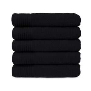 The One Badhanddoek Deluxe 70x140 550 gram Zwart (5 stuks)
