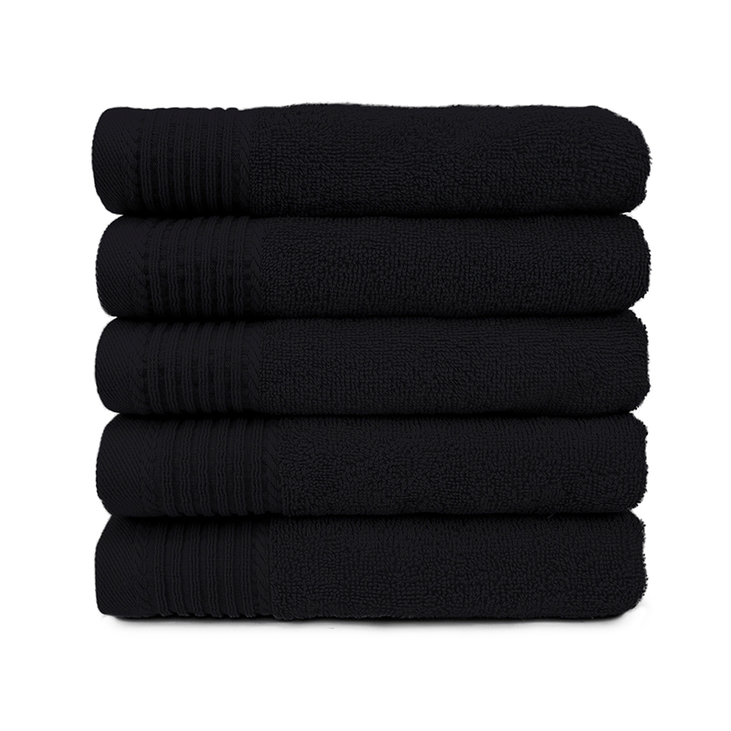 The One Badhanddoek Deluxe 70x140 550 gram Zwart (5 stuks)