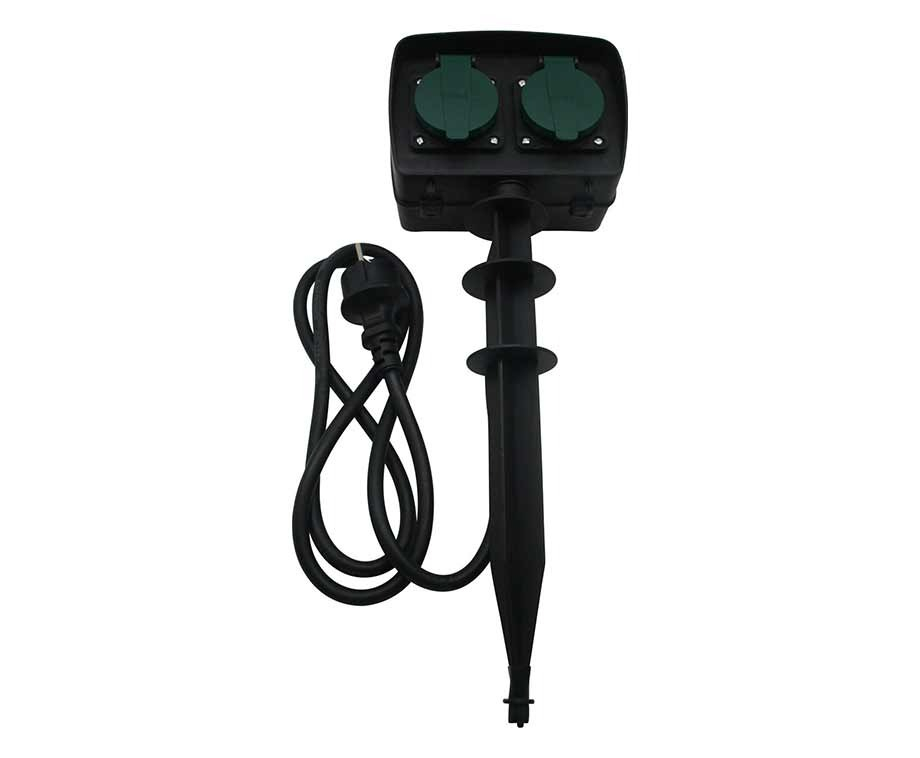 Tuincontactdoos Op Spies Met Timer 1,5 M