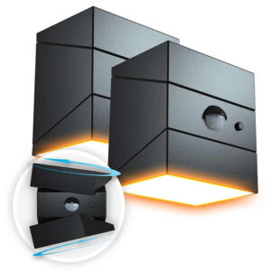 2-Pack Solar Twistcube Wandverlichting