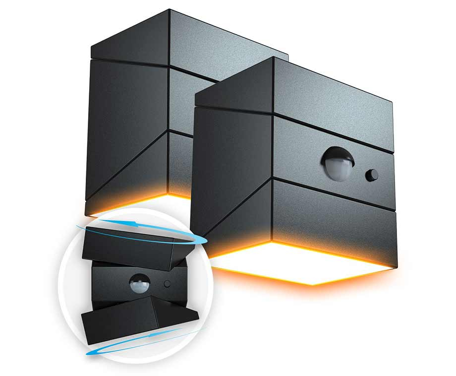 2-Pack Solar Twistcube Wandverlichting
